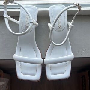 Square toe white heels - Size 6